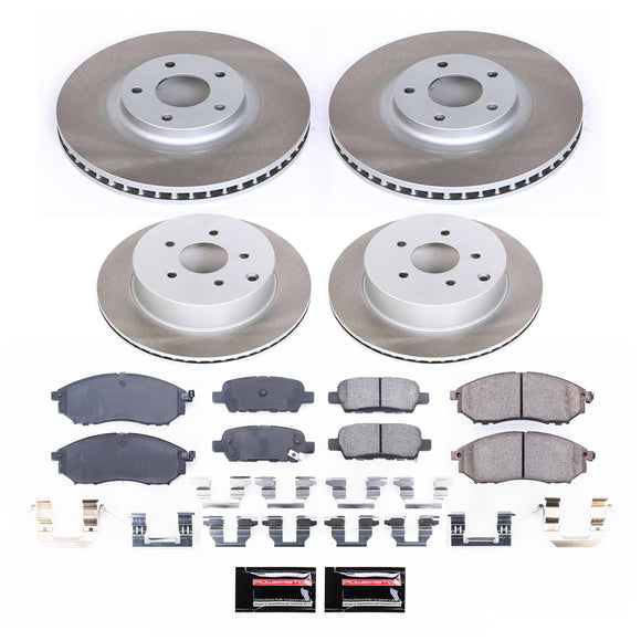 PowerStop Semi-Coated Rotor and Low-Dust Ceramic Brake Pad Kit