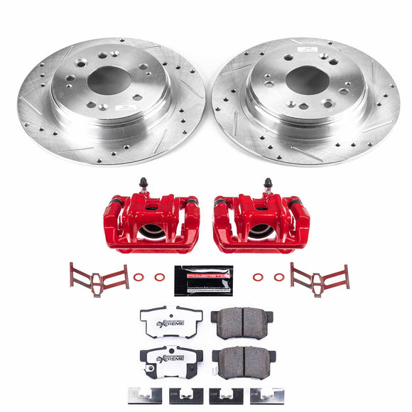 PowerStop Z26 Street Performance Ceramic Brake Pad, Drilled Slotted Rotor, and C