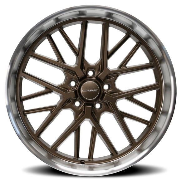 22x8.5 Corsart Kingpin 5 Matte Bronze Diamond Cut Lip 5x127 ET6 Wheel