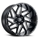 22x10 Vision 361 Spyder Gloss Black Milled Spoke Wheel 5x139.7 ET-19 CB108