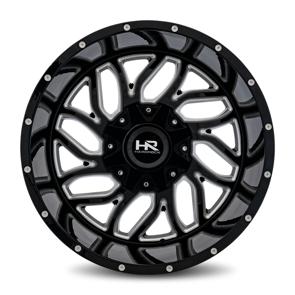 20x12 Hardrock Destroyer Gloss Black Milled 5x127/139.7 ET-51 wheel/rim