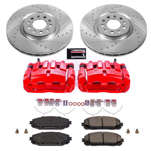 PowerStop Z23 Daily Driver Carbon-Fiber Ceramic Pads Drilled & Slotted Rotor & C