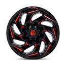 22x10 Fuel Off-Road D755 Reaction Gloss Black Milled Red Tint 6x135 ET-18 Wheel
