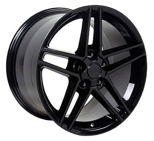19" Replica Wheel CV07B Fits Chevrolet Corvette - C6 Z06 Rim 19x10 Black Wheel