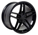 19" Replica Wheel CV07B Fits Chevrolet Corvette - C6 Z06 Rim 19x10 Black Wheel