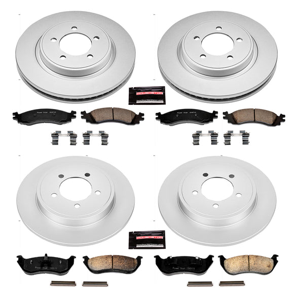 PowerStop Genuine Geomet Coated Rotor and Low-Dust Ceramic Brake Pad Kit