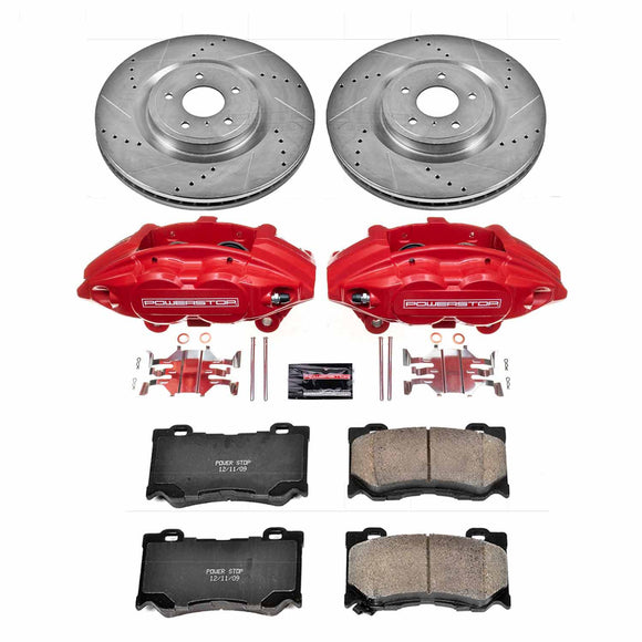 PowerStop Z23 Daily Driver Carbon-Fiber Ceramic Pads Drilled & Slotted Rotor & C