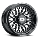 18x9 Vision 402 Riot Gloss Black Machined Face Wheel 8x180 ET12 CB124.2