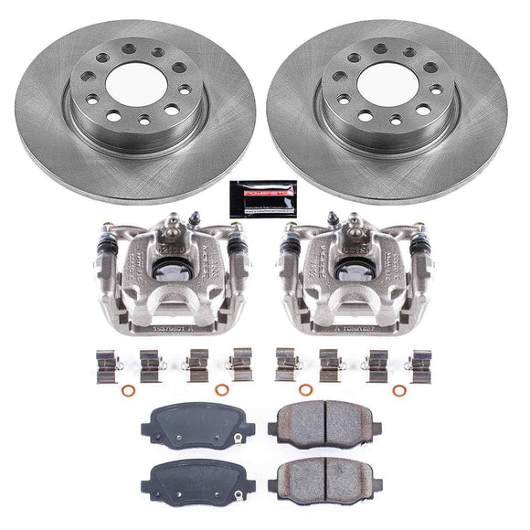 PowerStop OE Stock Replacement Low-Dust Ceramic Brake Pad, Rotor and Caliper Kit
