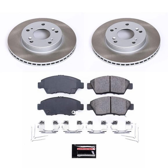 PowerStop Semi-Coated Rotor and Low-Dust Ceramic Brake Pad Kit