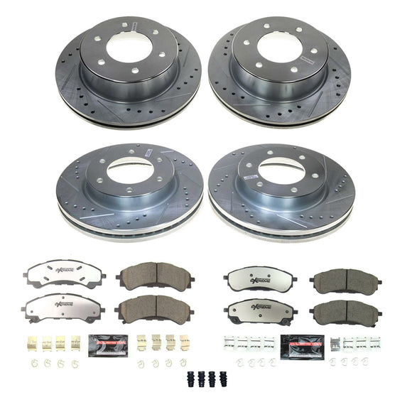 PowerStop Z36 Carbon-Fiber Ceramic Brake Pad with Drilled and Slotted Rotor Kit