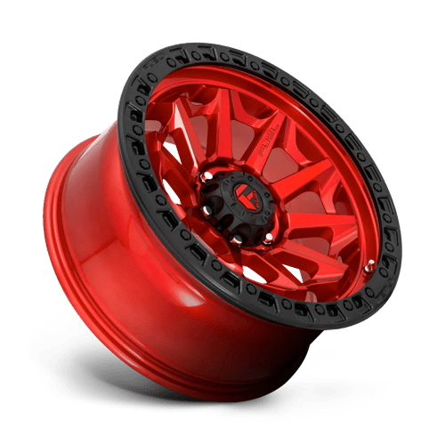 17X9 Fuel D695 Covert Candy Red Black Bead Ring 6X139.7 ET1 wheel/rim