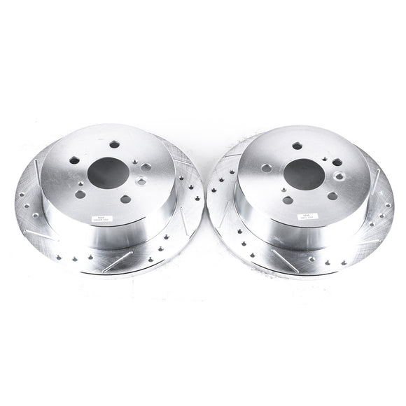 PowerStop Evolution Drilled Slotted Rotors Pair Rear For Toyota Sienna