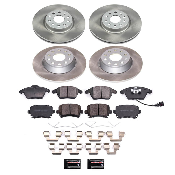 PowerStop Semi-Coated Rotor and Low-Dust Ceramic Brake Pad Kit