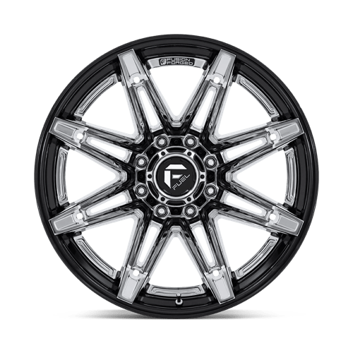 22x10 Fuel Off-Road FC401 Brawl Chrome With Gloss Black Lip 8x180 ET-18 Wheel