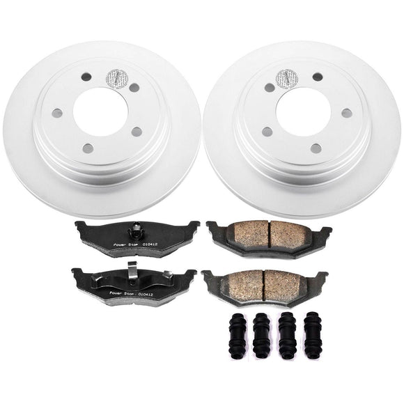 PowerStop Genuine Geomet Coated Rotor and Low-Dust Ceramic Brake Pad Kit