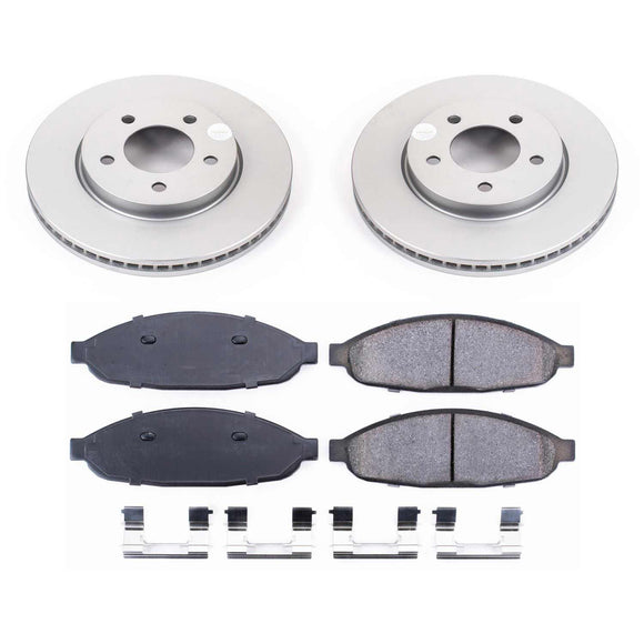 PowerStop Genuine Geomet Coated Rotor and Low-Dust Ceramic Brake Pad Kit