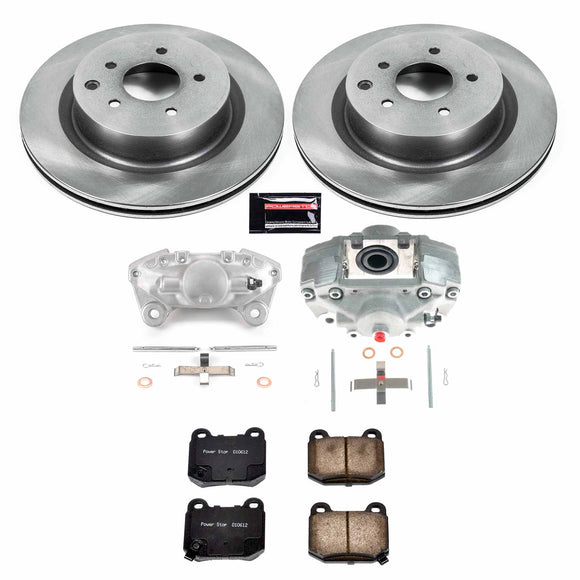 PowerStop OE Stock Replacement Low-Dust Ceramic Brake Pad, Rotor and Caliper Kit