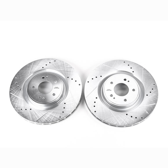 PowerStop Evolution Drilled Slotted Rotors Pair Front For Mitsubishi Lancer