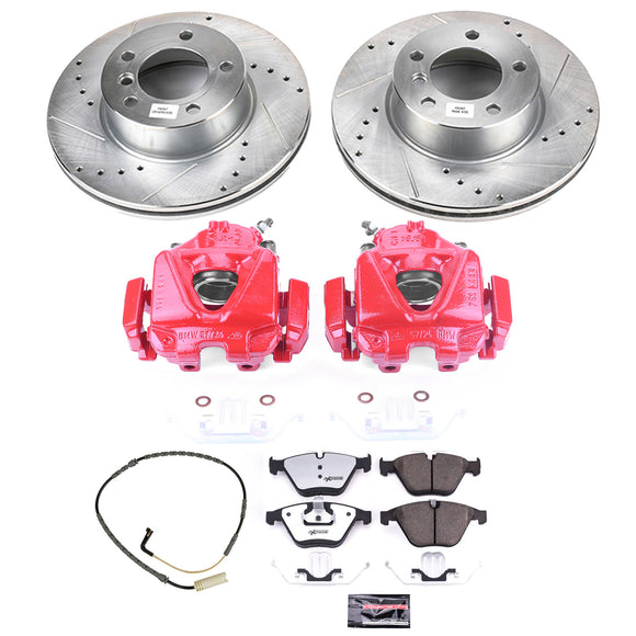 PowerStop Z26 Street Performance Ceramic Brake Pad, Drilled Slotted Rotor, and C