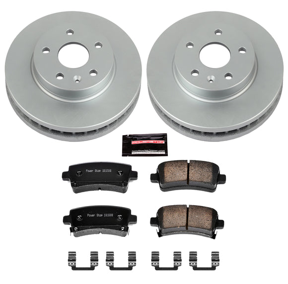 PowerStop Genuine Geomet Coated Rotor and Low-Dust Ceramic Brake Pad Kit