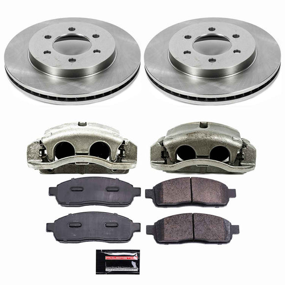 PowerStop OE Stock Replacement Low-Dust Ceramic Brake Pad, Rotor and Caliper Kit