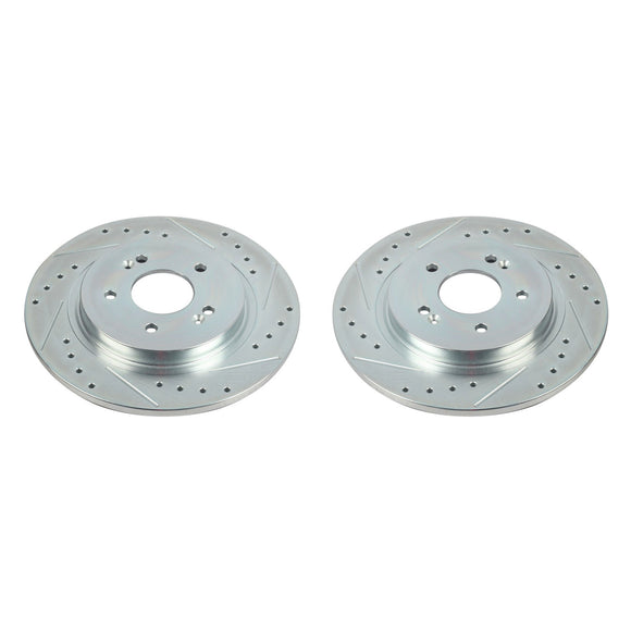 PowerStop Evolution Drilled Slotted Rotors Pair Rear For Hyundai Santa Fe
