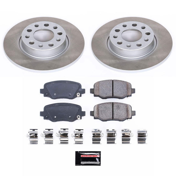 PowerStop Semi-Coated Rotor and Low-Dust Ceramic Brake Pad Kit