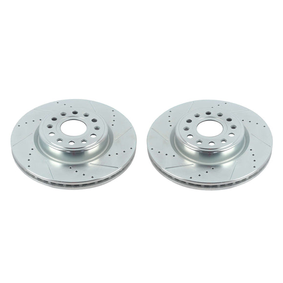 PowerStop Evolution Drilled Slotted Rotors Pair Front For Ram 1500