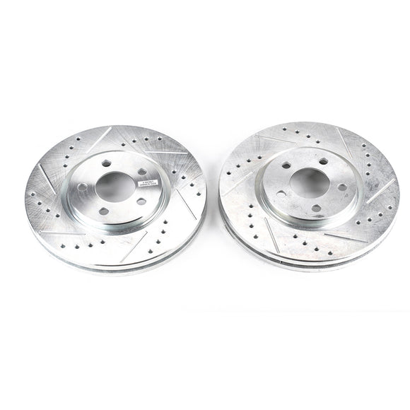 PowerStop Evolution Drilled Slotted Rotors Pair Front For Chrysler PT Cruiser