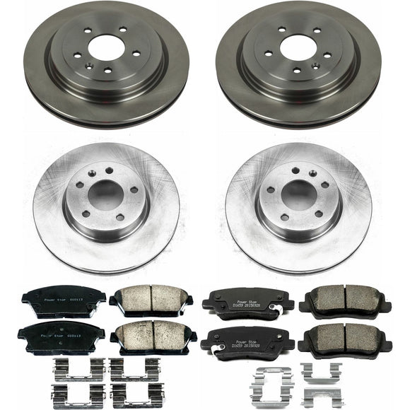 PowerStop OE Stock Replacement Low-Dust Ceramic Brake Pad and Rotor Kit
