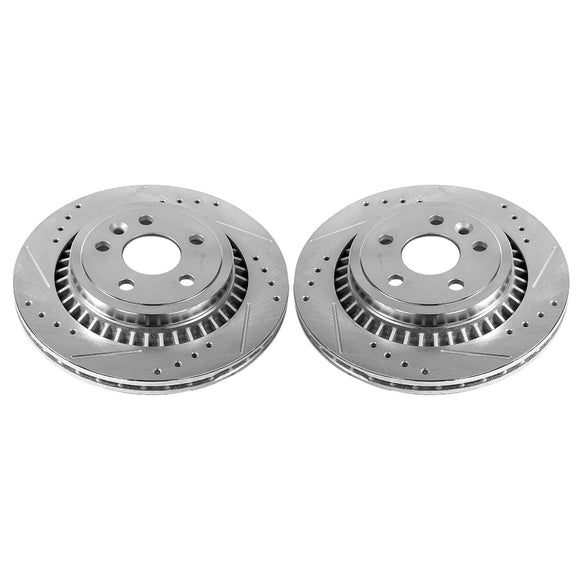 PowerStop Evolution Drilled Slotted Rotors Pair Rear For Volvo XC60