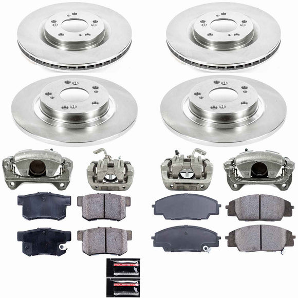 PowerStop OE Stock Replacement Low-Dust Ceramic Brake Pad, Rotor and Caliper Kit