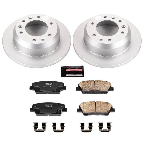 PowerStop Genuine Geomet Coated Rotor and Low-Dust Ceramic Brake Pad Kit