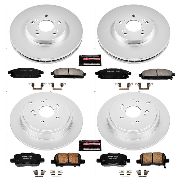 PowerStop Genuine Geomet Coated Rotor and Low-Dust Ceramic Brake Pad Kit