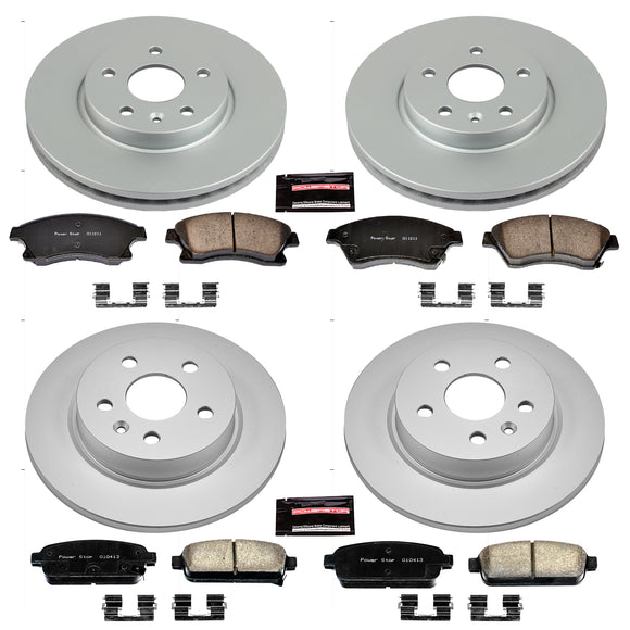 PowerStop Genuine Geomet Coated Rotor and Low-Dust Ceramic Brake Pad Kit