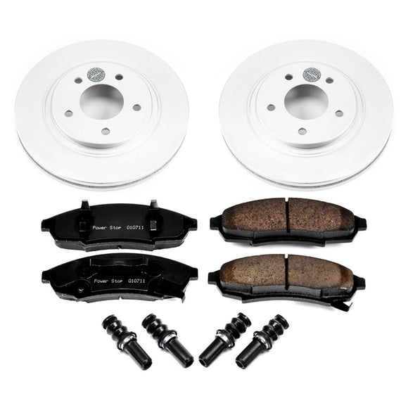 PowerStop Genuine Geomet Coated Rotor and Low-Dust Ceramic Brake Pad Kit
