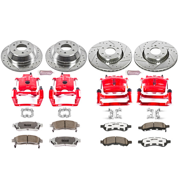 PowerStop Z26 Street Performance Ceramic Brake Pad, Drilled Slotted Rotor, and C