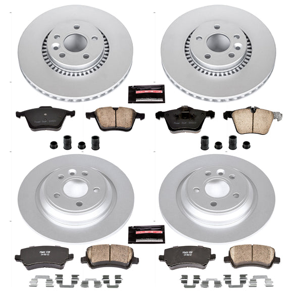 PowerStop Genuine Geomet Coated Rotor and Carbon-Fiber Ceramic Brake Pad Kit