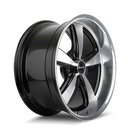 18x8 Ridler 652 Gloss Black Diamond Cut Face And Lip 5x127 ET0 Wheel