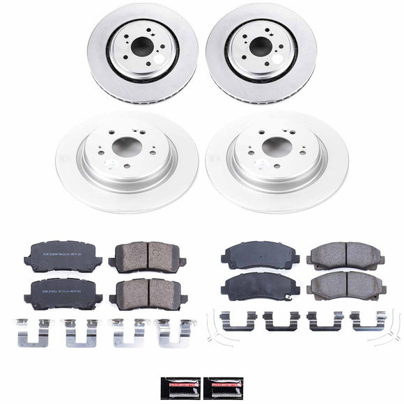 PowerStop Genuine Geomet Coated Rotor and Low-Dust Ceramic Brake Pad Kit