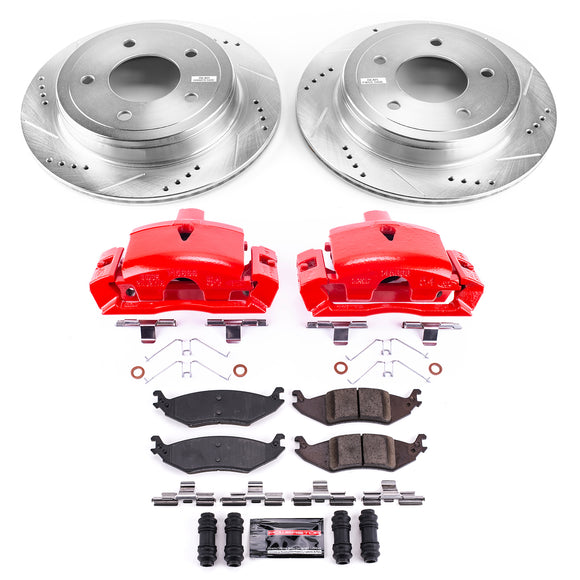 PowerStop Z23 Daily Driver Carbon-Fiber Ceramic Pads Drilled & Slotted Rotor & C