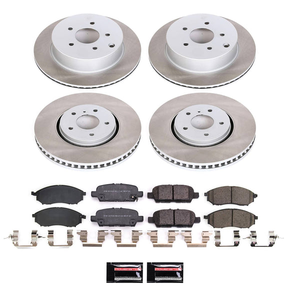 PowerStop Semi-Coated Rotor and Low-Dust Ceramic Brake Pad Kit
