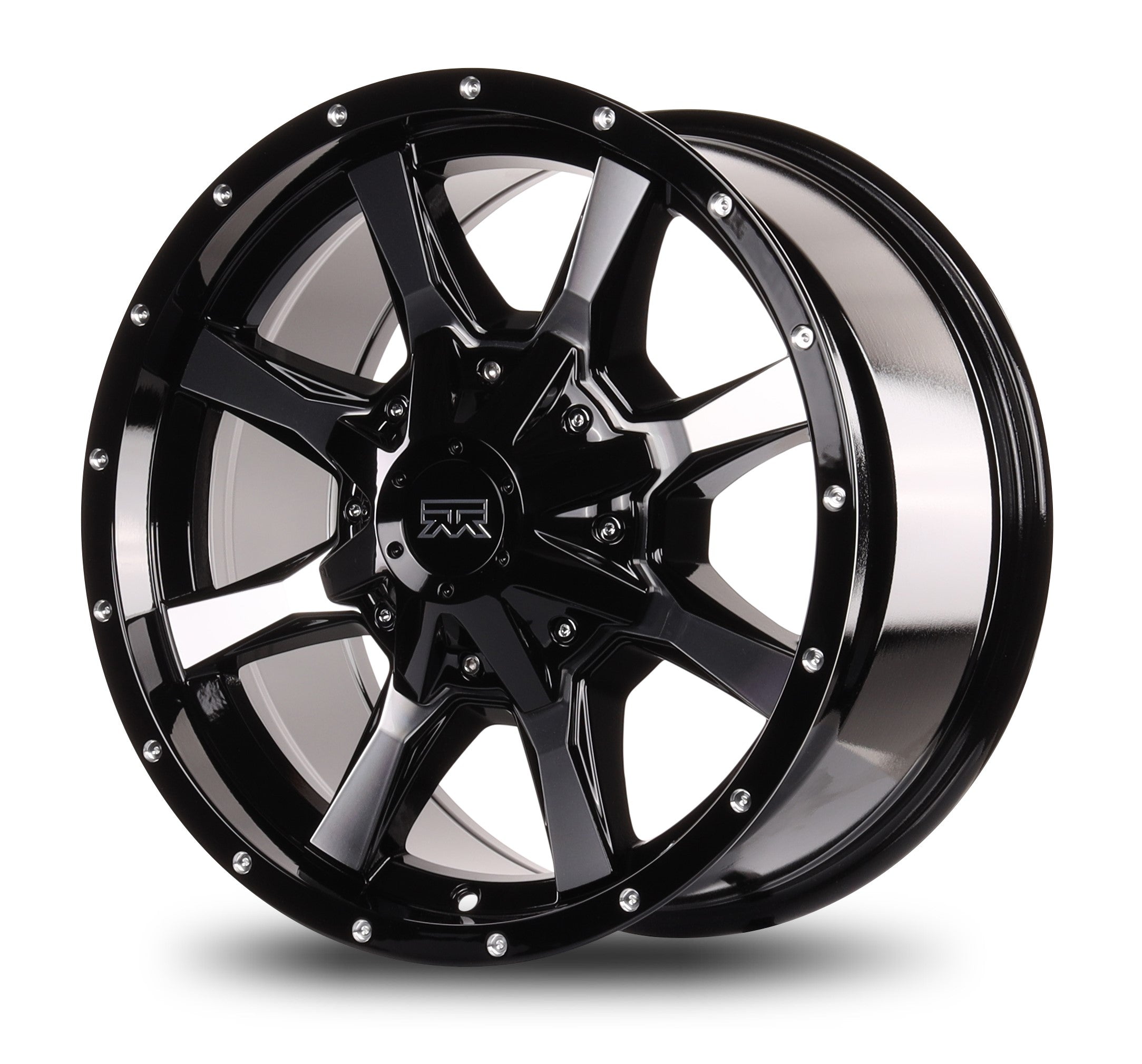 17x9 Mudder Trucker MT513 Black Machined 5x127 5x5 5x139.7 5x5.5 ET-12 Wheel