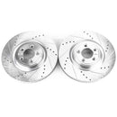 PowerStop Evolution Drilled Slotted Rotors Pair Front For Jaguar S-Type