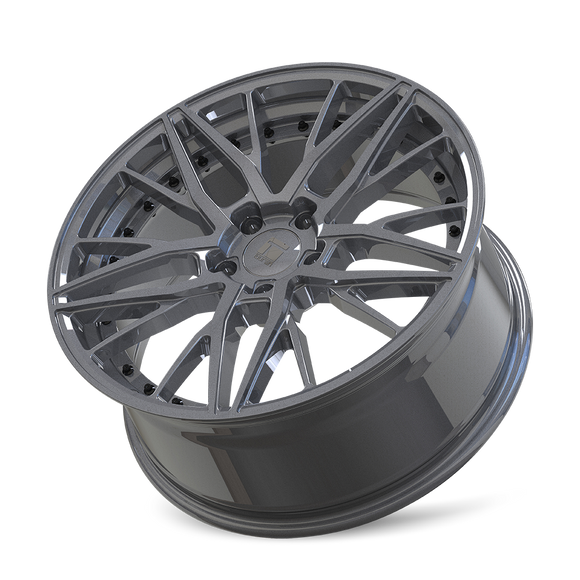 18x8 Touren TR93 Gloss Graphite With Black Rivet 5x120 ET35 CB72.56 Wheel Rim