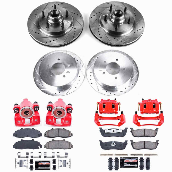 PowerStop Z23 Daily Driver Carbon-Fiber Ceramic Pads Drilled & Slotted Rotor & C