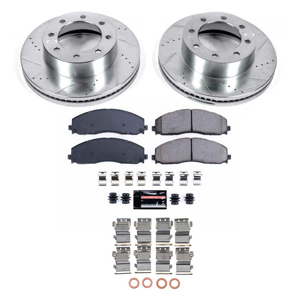 PowerStop Z23 Daily Driver Carbon-Fiber Ceramic Pads Drilled & Slotted Rotor & C