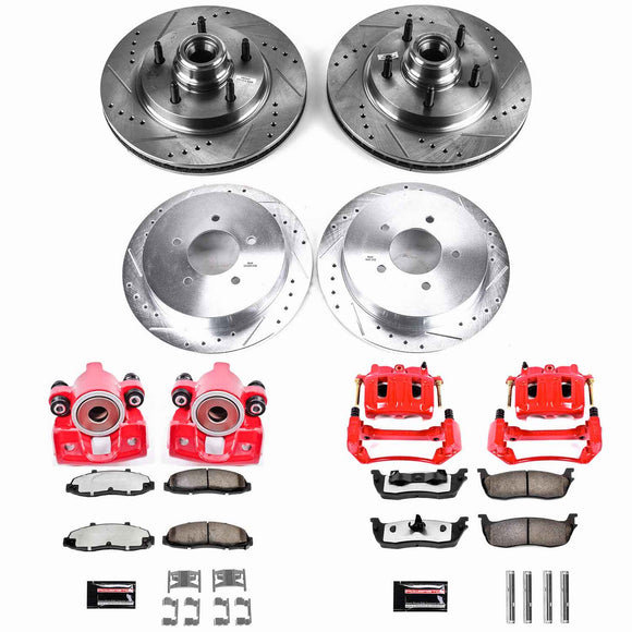 PowerStop Z36 Truck and SUV Ceramic Brake Pad, Drilled & Slotted Rotor, and Cali