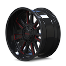 20x10 Mayhem Apollo Gloss Black Milled Prism Red 8x170 ET-19 CB125.2 Wheel Rim